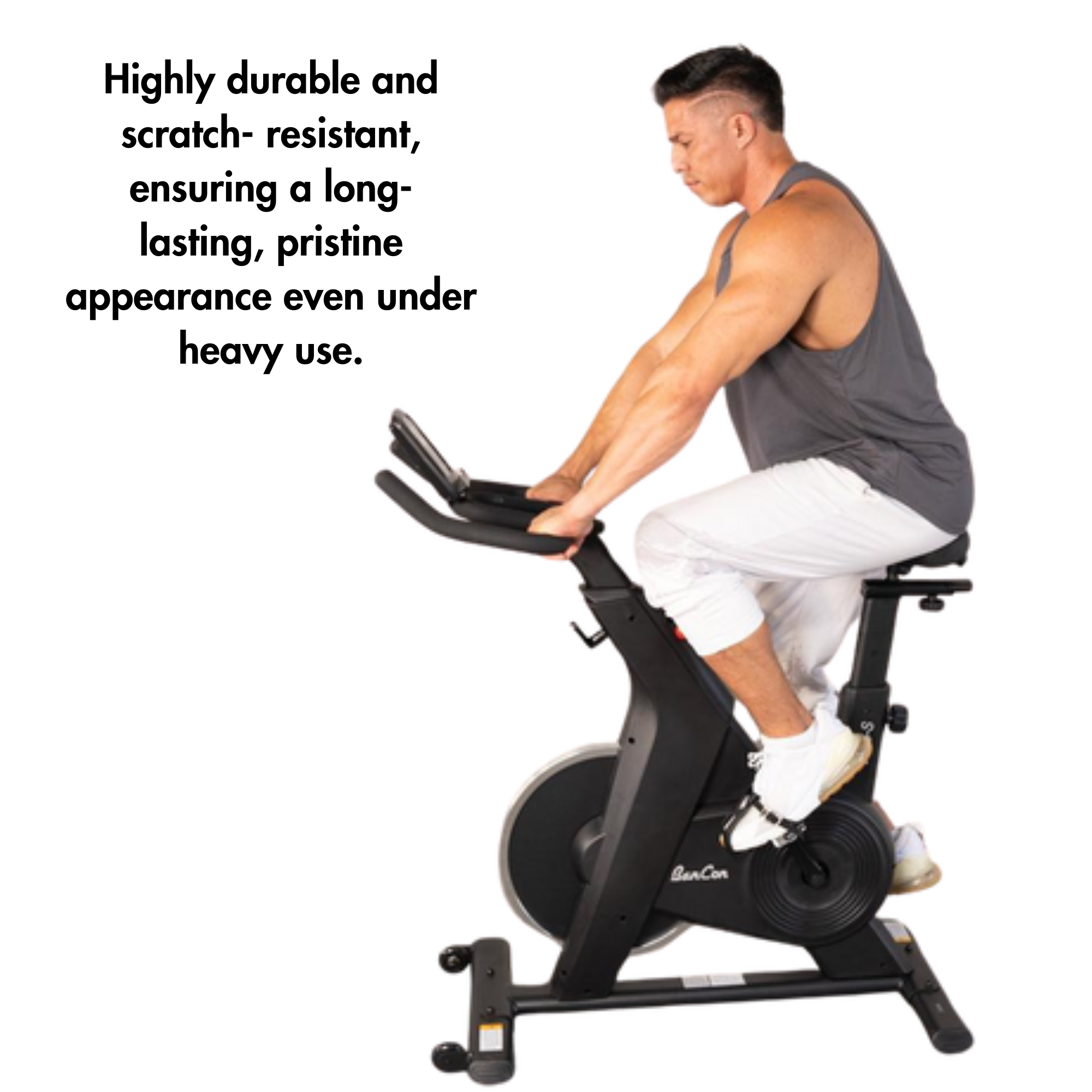 Muscle D Fitness Pro-Home Light Commercial Upright Bike - LED Display & Heart Rate Monitor with Adjustable Seat - On Wheels for Easy Movement