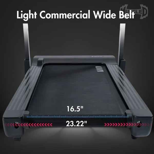 Muscle D Fitness Pro-Home Light Commercial Folding Treadmill with LED Display, Heart Rate Monitor & Safety Clip