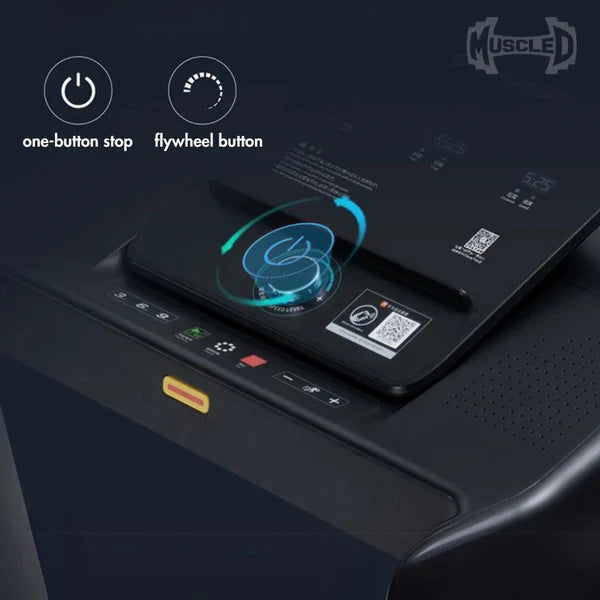 Muscle D Fitness Pro-Home Light Commercial Folding Treadmill with LED Display, Heart Rate Monitor & Safety Clip