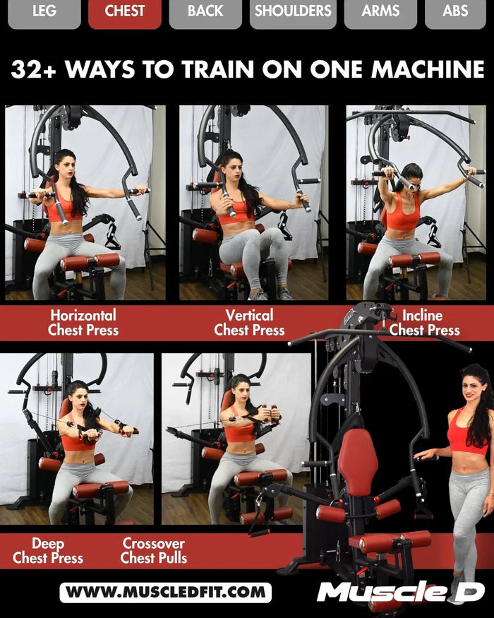 Muscle D Fitness - Compact Single-Stack Multi-Gym | Full Body, Space-Saving