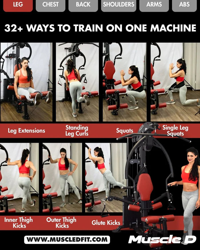 Muscle D Fitness - Compact Single-Stack Multi-Gym | Full Body, Space-Saving