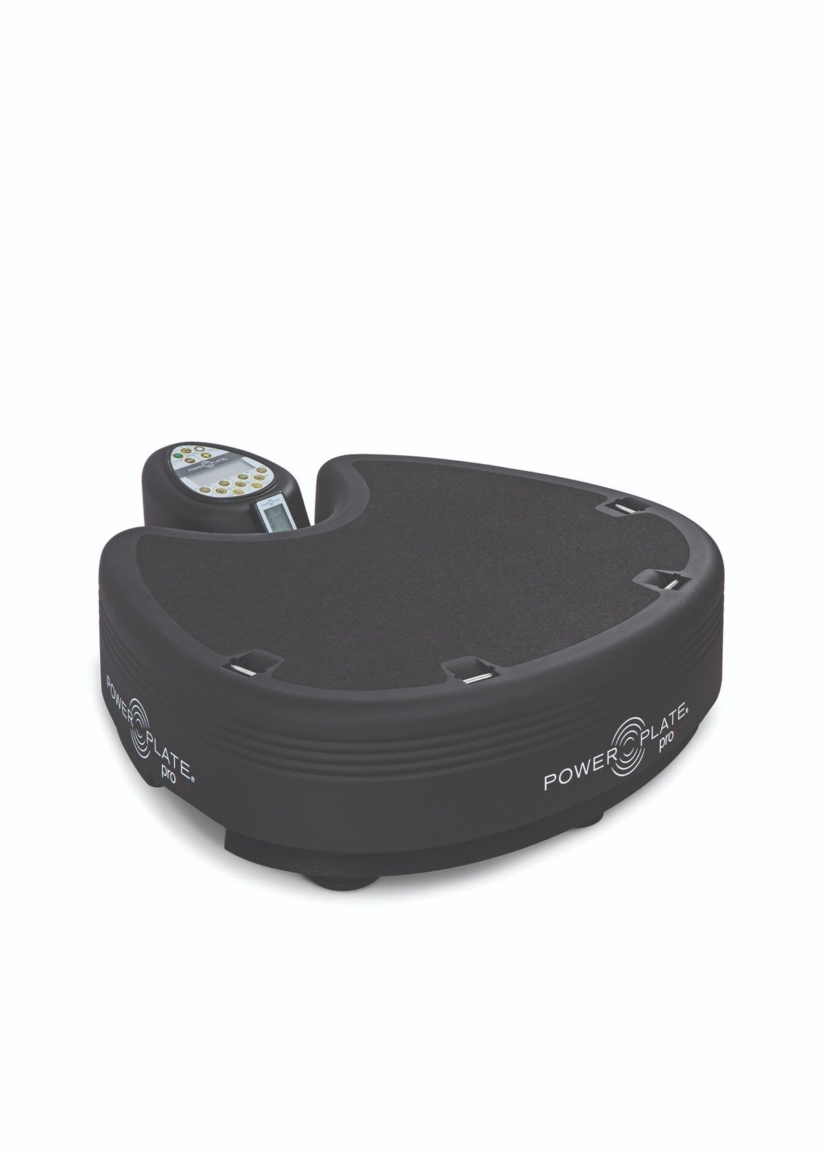Power Plate pro5HP columnless vibration plate, angled view on white background