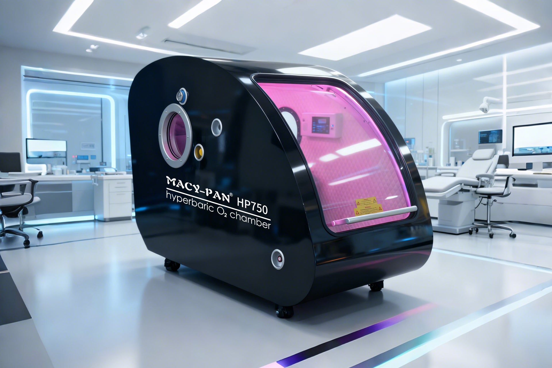 Macy-Pan HP750 2.0 ATA Hard Shell Sitting Hyperbaric Oxygen Chamber with Free Chair