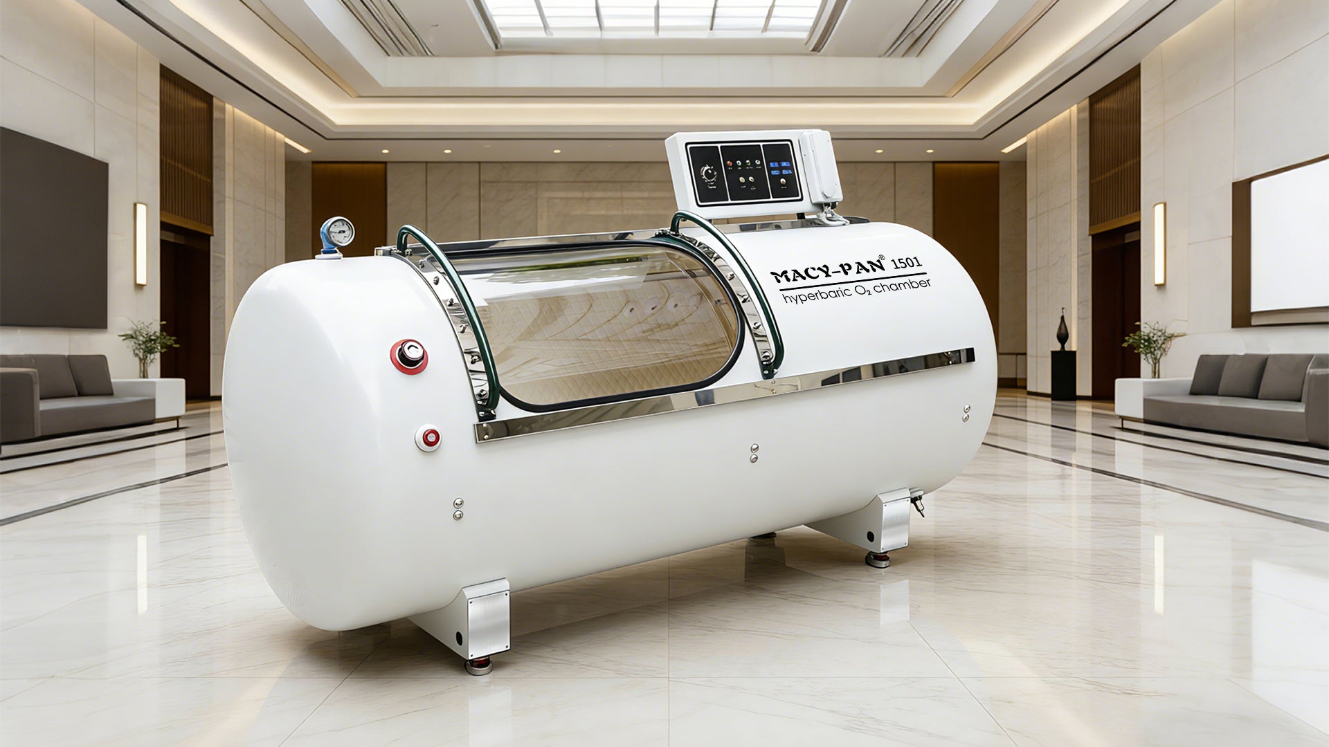 Macy-Pan 1501 1.5 & 1.6 ATA Hard Shell Hyperbaric. Oxygen Therapy Chamber