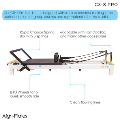 Align Pilates® C8-S White Studio Reformer Bundle