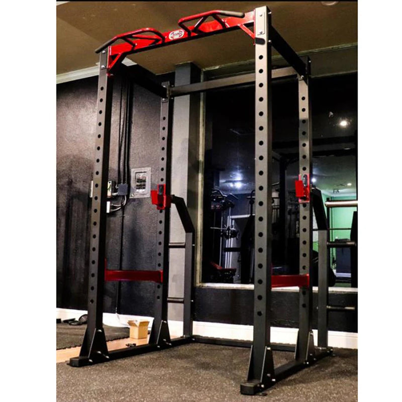 Muscle D Fitness - Compact Power Cage - Adjustable Squat Rack - Gym Storage - Chin up Bar - Home Gym