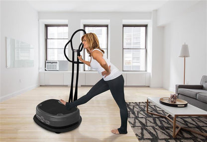 Power Plate MOVE in Titanium shown on the optional MOVE Power Shield (sold separately)