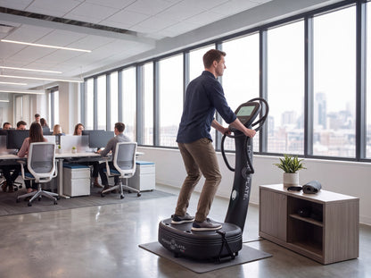 Man training on the Power Plate my8 in a modern office