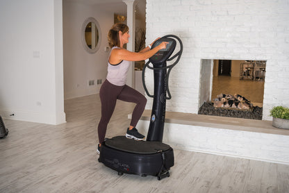 Woman exercising on the Power Plate my8 at home